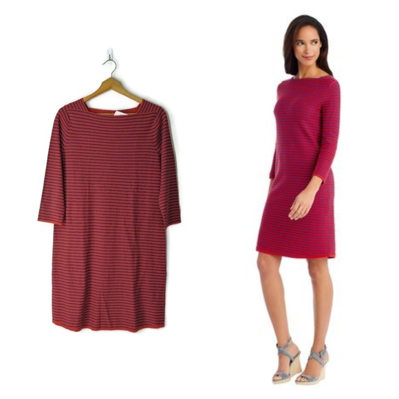 J. McLaughlin Dresses & Skirts - J McLauglin Trey boat neck striped dress blue red